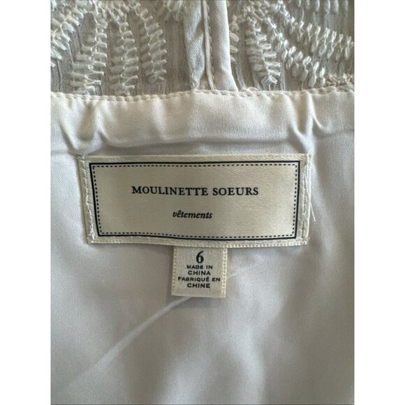ANTHROPOLOGIE MOULINETTE SOEURS Poema Lace Dress size 6 Ivory fairy BOHO garden - Picture 14 of 16